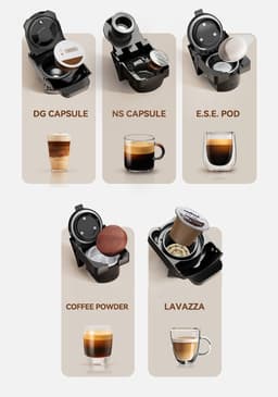 HiBREW H2C 5-in-1 capsulekoffiezetapparaat, Smart Touch Control, 7 kopgroottes, warm en koud zetten, druk van 20 bar — thumbnail 2