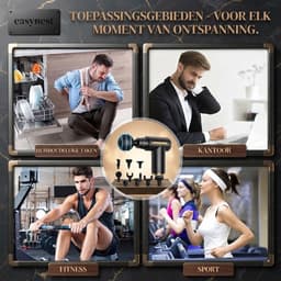 Massage Gun – Massagepistool voor Diepe Weefselmassage – Elektrisch Spiermassage Apparaat met 6 Massagekoppen – Percussie Massage Gun voor Spieren, Sport en Ontspanning – Draagbare Handheld Spiermassager – Stil Massageapparaat — thumbnail 4