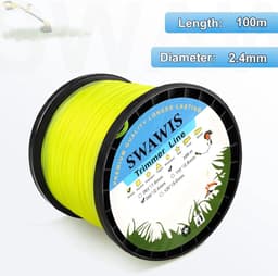 SnelShoppen - Grastrimmerdraad 2,4 mm/100 m - Reserve Trimmerlijn Nylondraad voor Grasmaaier, Bosmaaier en Tuinonderhoud - Geel, Geschikt voor Onkruid — thumbnail 3