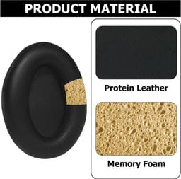 Replacement Ear Pads Compatible with Sony WH-1000XM3 Headphones, Soft Protien Leather (Black) - ShopVlot — thumbnail 2