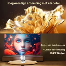 Beamer Draagbaar - 200 Lumen Helderheid - 4K 3840 x 2160 Resolutie - LED Technologie - Voor Thuisbioscoop — thumbnail 5