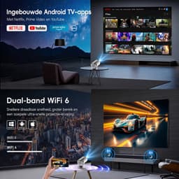 Magcubic® HY300pro Beamer Mini Smart Projector –4K Draagbare Beamers-Native Full HD - 290 ANSI Lumen Home Cinema- Laserprojector Thuisbioscoop- Auto Keystone- iOS&Android 14-Google Playstore&Netflix– WiFi 6 & Bluetooth 5.4 — thumbnail 3
