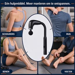 Namajunas-Massagepistool voor Spieren-Massage Gun-Massage Apparaat-9 Snelheden-4 Massagekoppen-Voor Nek Schouder Rug & Benen-Nekmassage-Schoudermassage-Beenmassage-Rugmassage-Ergonomisch-Draagbaar-Stil-USB Oplaadbaar-Cadeau voor Sporters-Thuis & Werk — thumbnail 4