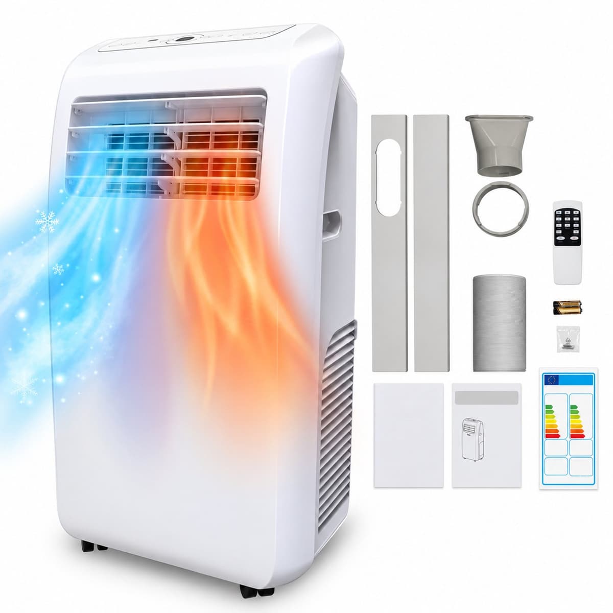 Mobiele Airco 12000 BTU – 4-in-1 Airconditioner met Koelen en Verwarmen – 24-uurs Timer – Tot 35 m² – A+ — afbeelding 1