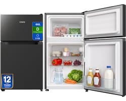 CHiQ CTM68LGD - Tafelmodel Koelkast Met Vriesvak - Totaal 66 Liter - Energielabel D - Stil: 37dB - Zwart - 12 jaar garantie op compressor - 2026 Nieuw