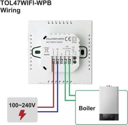 WIFI Verwarmingsthermostaat, Slimme Thermostaat Verwarmingsthermostaat Kamerthermostaat Intelligente voor Gasboiler Vloerverwarming Compatibel 3A — thumbnail 4
