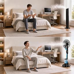 Statiefventilator 16 Inch - Staande Ventilator - Slaapkamer Stille Ventilator - Sproeifunctie - 2,8L Watertank - 9 Windsnelheden - 120° Zwenking - 7u Timer - 5 Wielen - met Afstandsbediening - Voor Thuis & Kantoor & Tuin — thumbnail 3