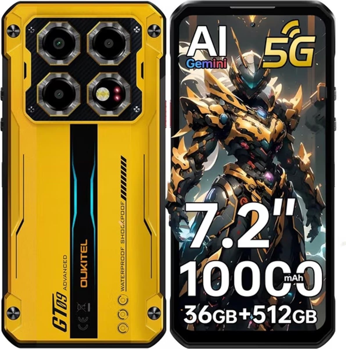 OUKITEL WP60 5G Outdoor Smartphone-36GB RAM-512GB ROM-7,2 Inch 120Hz HD-10000mAh 33W-IP68 — afbeelding 1