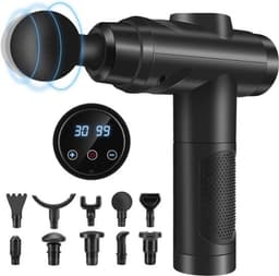 Massagepistool - Spiermassager - Spierherstel - 30 snelheden - 16mm amplitude - Zwart — thumbnail 1