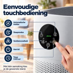 Jeavy 2-in-1 Luchtreiniger & Luchtbevochtiger – Afneembare Bevochtigingsmodule – H13 HEPA filter – Automatische Modus – Wit — thumbnail 2