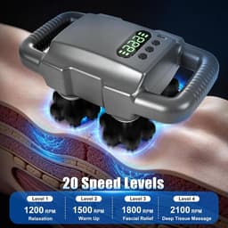SnelShoppen - Massagepistool met 28 koppen, 6 modi, 20 snelheden, diepweefselmassage voor spierontspanning, schouder en rug, massageapparaat voor thui — thumbnail 5