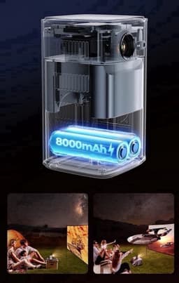 Byintek - P70 - Beamer - Projector Beamer - Mini Meamer - 960x540dpi - 20W - DLP Automatische focus - met WiFi - 300 ANSI Lumens - Zwart — thumbnail 1