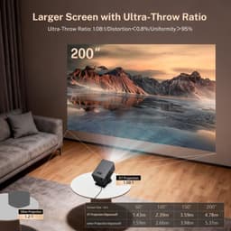 Beamer 1500 ANSI Lumen - Android 14 Smart Tv - 1080p Full HD Resolutie - LCD - Draagbaar - Voor Gaming En Thuisbioscoop — thumbnail 3
