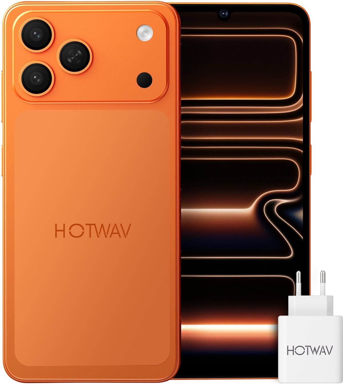 HOTWAV A17 Pro Max smartphone met Android 16 - 4 GB+128 GB opslag - mobiele telefoon 5160 mAh - Goedkope smartphone - Oranje — afbeelding 1