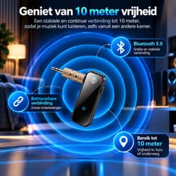 Bluetooth Receiver & Transmitter – Bluetooth 5.0 – 2-in-1 Bluetooth Ontvanger en Zender – 3,5mm AUX Adapter – RX/TX – Auto, TV & Audio — thumbnail 5