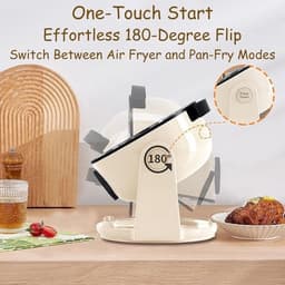 Luchtfriteuse met Kijkvenster - Heteluchtfriteuse Dubbele Modus - Compact Koken - Panoramisch Glazen Pot — thumbnail 3