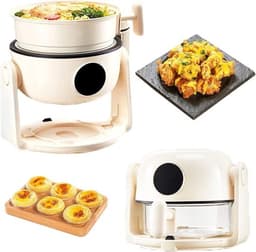 Luchtfriteuse met Kijkvenster - Heteluchtfriteuse Dubbele Modus - Compact Koken - Panoramisch Glazen Pot — thumbnail 1