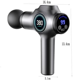 Massageapparaat Spieren - Compacte Massage Gun met 8 Opzetstukken - Draadloze Body Massager voor Schouders, Armen en Benen — thumbnail 2