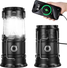 Campinglamp op zonne-energie, draagbare ultra heldere led-lantaarn, opvouwbare hanglamp, survivalkit voor wandelen, noodapparatuur, stroomuitval — thumbnail 1
