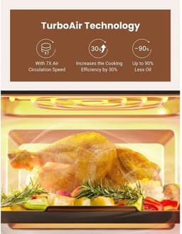 AirFryer XXL - Heteluchtfriteuse - Airfryer - App-bediening - Oven - Rotisserie - Dehydrator - Touchscreen - Turbofunctie - 12 in 1 - 1700 watt - Zwart — thumbnail 3