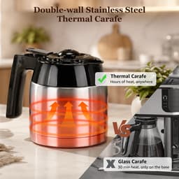 Taylor Swoden Koffiezetapparaat Filterkoffie - Instelbare Sterkte - Warmhoudfunctie - Anti-Drup - 10 koppen - Zwart/rvs — thumbnail 4