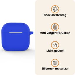 Hoesje - Geschikt voor Apple AirPods 5 - met Clip - Siliconen Hoes - Silicone Case Cover - Blauw — thumbnail 3