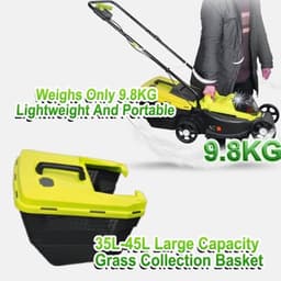 Accugrasmaaier - Elektrische Maaier - Gazononderhoud - Borstelloze Motor - 45 Liter Opvangbak - Groen — thumbnail 2