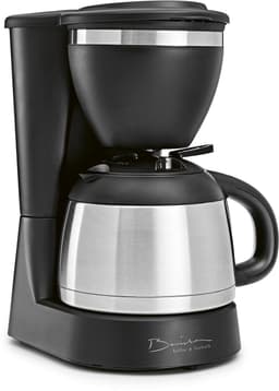 Barista Koffie & Techniek Koffiezetapparaat 830 watt - 1 l | compact filterkoffiezetapparaat voor gemalen koffie | Koffiezetapparaat voor 8 kopjes - met dubbelwandige roestvrijstalen thermoskan & permanentfilter — thumbnail 1