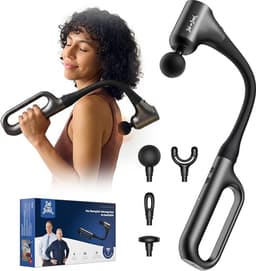 MSB HANDEL Massagepistool Elektrisch met 4 Opzetstukken - Massage Gun - Nek Massager, Schouder en Rug Massager - Ergonomisch U-Vormig Handvat - Percussie Massage Apparaat voor Spierpijn en Ontspanning — thumbnail 2