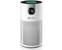 AtmosPure® CleanAir Luchtreiniger - Air Purifier met vervangbaar HEPA 13 + Koolstof filter - CADR 250 m³/h - Wit - Voor 98 m² - Filtert pollen, huisstofmijtallergenen en fijnstof - 3 standen + stille slaapstand - Luchtkwaliteit Sensor