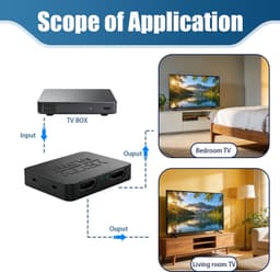 HDMI-splitter 1-in-2 out, 4K HDMI-verdeler voor 2 monitoren tegelijkertijd, 1 ingang op 2 uitgangen met USB-voeding, ondersteunt 4K/Full HD 1080p, geschikt voor pc, tv, laptop en beamer — thumbnail 3