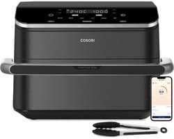 COSORI heteluchtfriteuse met 2 compartimenten, airfryer, 8-in-1 Dual Blaze TwinFry XXL 10L, airfryer met dubbele kamer, verwijderbare scheidingswand en verwarmingselementen onderin, 70 recepten, voor 2-6 personen