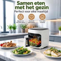 Sellino Hete lucht friteuse - Hete lucht frituurpan - Olieloze friteuse - Airfryer - 1350 W - 7 Programassa's - Tot 200° — thumbnail 3