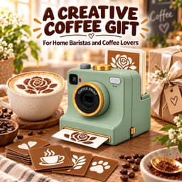 Koffieprinter - 3D Latte Art Printer - Printer - Latte Art Camera met één klik - Inclusief vier kaarten - Gebruiksvriendelijk - Herbruikbaar poedergereedschap - Geschikt voor cappuccino's en lattes - Groen - Willekeurige kaarten — thumbnail 2