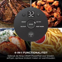 Ninja CRISPi 4-in-1 Glazen Airfryer, 3,8 l en 2,3 l, airfryen, braden, warmhouden en opnieuw krokant maken, compact ontwerp, 2 verwijderbare glazen schalen en deksels, 1700 W - Blauw - FN201EUBL1 — thumbnail 3