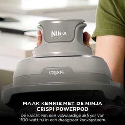Ninja CRISPi 4-in-1 Glazen Airfryer, 3,8 l en 2,3 l, airfryen, braden, warmhouden en opnieuw krokant maken, compact ontwerp, 2 verwijderbare glazen schalen en deksels, 1700 W - Beige - FN201EUSD2 — thumbnail 4