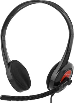 Deltaco HL-108 Stereo Headset - Microfoon - On-Ear - 1x 3,5mm 4-pin - Zwart/Rood — thumbnail 1