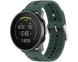 Siliconen Smartwatch bandje Geschikt voor Suunto 9 Peak siliconen bandje - geschikt voor Suunto 9 Peak (Pro) / Suunto 5 Peak / Suunto Race / Suunto Vertical / Suunto Run - groen/zwart - Strap-it Horlogeband / Polsband / Armband