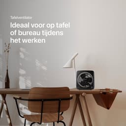 AirKing - Tafelventilator - Zwart - Ventilator met 2 snelheidsstanden 35 dB - Bureau ventilator 18 cm diameter — thumbnail 4