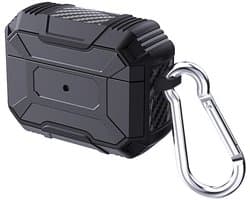Telestore - Hoesje geschikte voor AirPods Pro 3 - TPU hybride hoesje Beschermhoes - Shockproof AirPods Pro 3 Cover - AirPods Pro 3 Hoesje - Geschikt voor Apple Airpods Pro 3 - zwart - hard en TPU cover met sleutelhanger