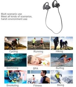 Swimming Headphones, Wireless Bluetooth Underwater Waterproof Headphones, Open Earphones with Voice Assistant, Sports Headphones for Running, Cycling, Hiking (BLACK) — thumbnail 5