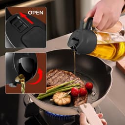 2-in-1 Olijfolie Sprayer - 470 ML - Glas - Olijfolie Fles met Giet- en Sprayfunctie - Olieverstuiver - Olie Pomp Cooking & Bakspray - Navulbaar Olie Glas - BBQ Accesoires - Airfryer - BPA-vrij - Voor Keuken, Barbecue, Salades - 2Stuk — thumbnail 6