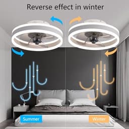 Omkeerbare plafondlamp met ventilator en afstandsbediening - Dimbaar licht en 6 snelheden - Modern design voor slaapkamer en woonkamer - Ø40 cm, 30W — thumbnail 5