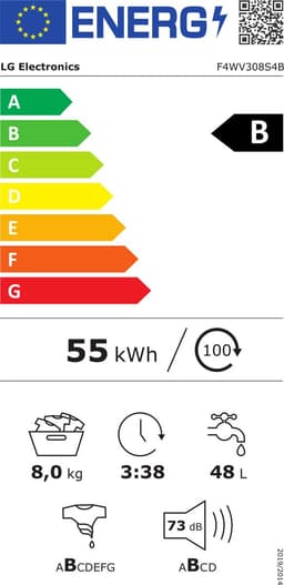 LG F4WV308S4B wasmachine Voorlader 8 kg 1360 RPM Wit — thumbnail 2