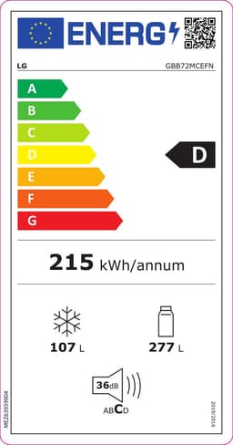 LG GBB72MCEFN - Koel-vriescombinatie - Zwart — thumbnail 2