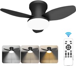 Paco Goederen® Plafondlamp - ventilator lamp - 3 bladig - 6 snelheden - afstandsbediening - dimbare LED kroonluchter - Woonkamer - Slaapkamer - eetkamer — thumbnail 1