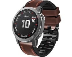 Stravo QuickFit 22mm Veelzijdige leren horlogeband voor Garmin Smartwatches - Premium lederen Bandje Geschikt voor Garmin Fenix 5 (Plus), Fenix 6 (Pro), Fenix 7 (Pro/Sapphire/Solar), Fenix 8 (47mm),Fenix E - Garmin Epix (Pro) Gen 2 (47mm) – Koffie