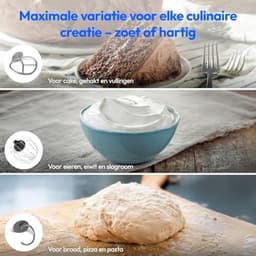 3-in-1 Universele Keukenmachine - Digitaal Touchscreen - 1200 Watt - 8 Snelheden - Mengen, Kneden, Roeren, Hakken - Inclusief IJskom, Hakmolen en Staafmixer - Zwart — thumbnail 4