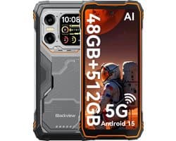 Blackview XPLORE 1 - Robuuste Smartphone - 5G - 48GB RAM - 512GB ROM - 20000mAh - 6.78 inch - Robuuste Telefoon - Nachtzicht - Android 15 - NFC - GPS - Oranje