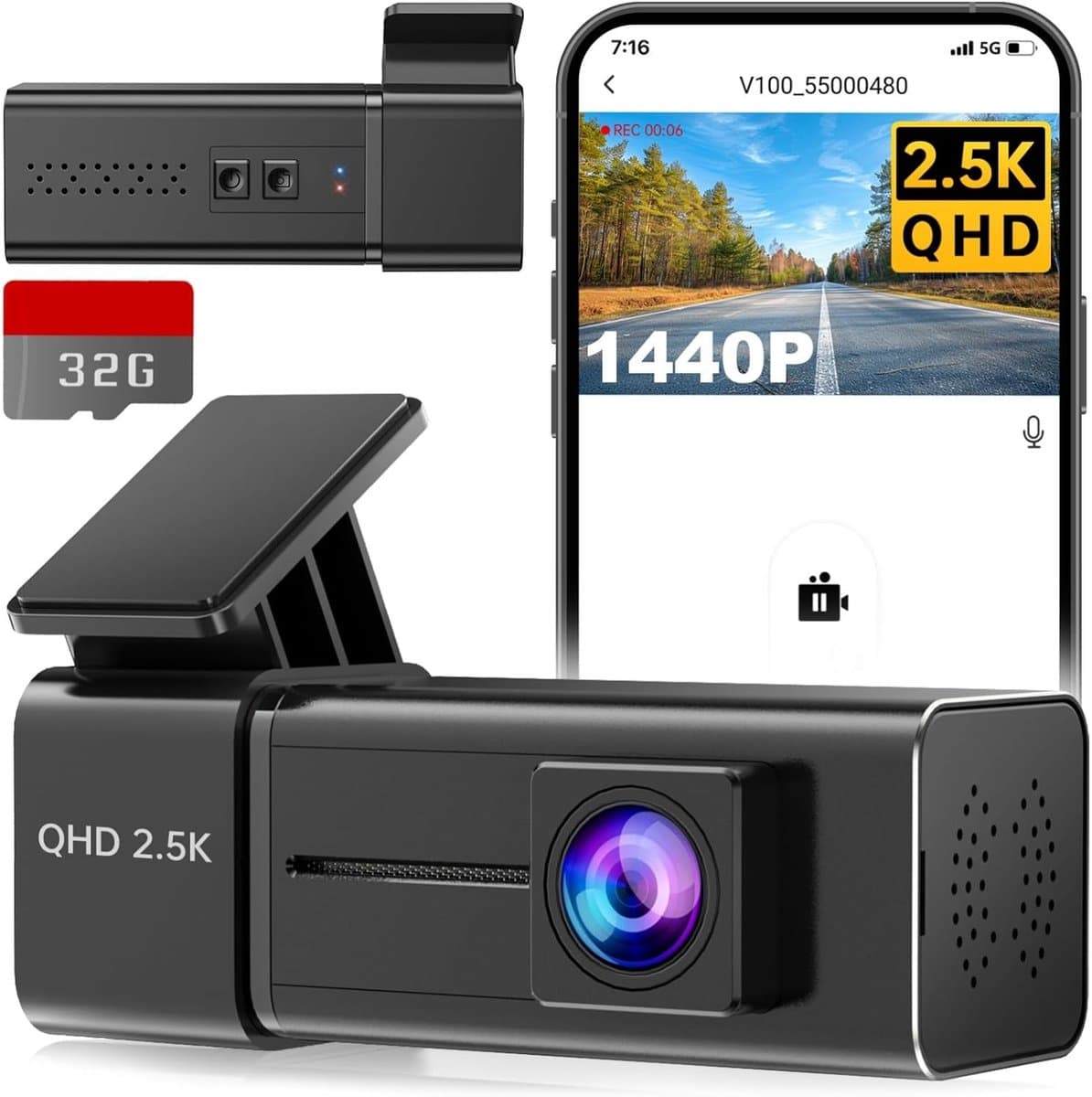 Lexium Dashcam - Daschcams - Auto - Camera - Vooruit - Achteruit - Video - Autobeveiliging - Parkeerbeveiliging - Recording - Dag en Nacht - Schadepreventie — afbeelding 1